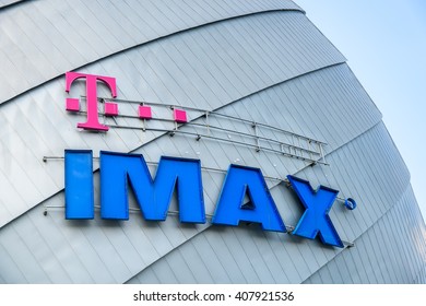 BUCHAREST, ROMANIA - MAY 12, 2015: IMAX Is A Motion Picture Film Format And A Set Of Cinema Projection Standards Created By Canadian Company IMAX Corporation.