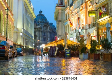 BUCHAREST, ROMANIA - OCT 10, 2016: Old Town of Bucharest. The Old Town part of Bucharest, also called Lipscani after the main street that crosses the area.