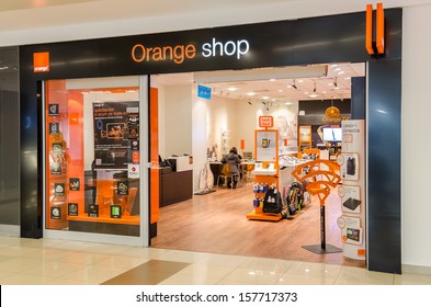BUCHAREST, ROMANIA - OCTOBER 09: Orange Shop On October 09, 2013 In Bucharest, Romania. It is a mobile network operator and internet service provider in the United Kingdom, which launched in 1993.