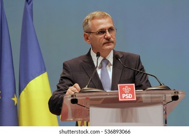 BUCHAREST, ROMANIA - October 18, 2015: Liviu Dragnea, President Of Social Democrat Party Speaks At The National Congress.