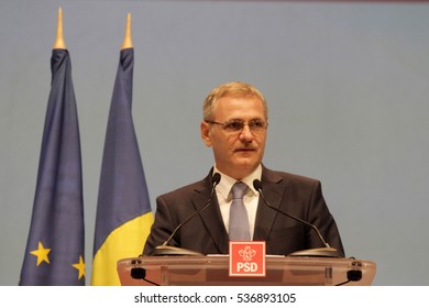 BUCHAREST, ROMANIA - October 18, 2015: Liviu Dragnea, President Of Social Democrat Party Speaks At The National Congress.