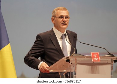 BUCHAREST, ROMANIA - October 18, 2015: Liviu Dragnea, President Of Social Democrat Party Speaks At The National Congress.