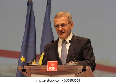 BUCHAREST, ROMANIA - October 18, 2015: Liviu Dragnea, President Of Social Democrat Party Speaks At The National Congress.