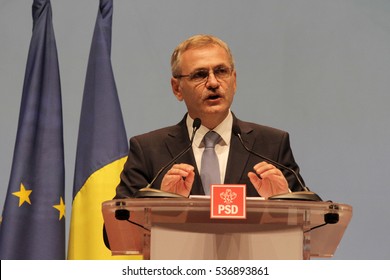 BUCHAREST, ROMANIA - October 18, 2015: Liviu Dragnea, President Of Social Democrat Party Speaks At The National Congress.