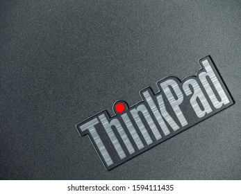 Bucharest, Romania - October 29 2019: Lenovo Thinkpad Logo From A New Generation X1 Carbon Laptop