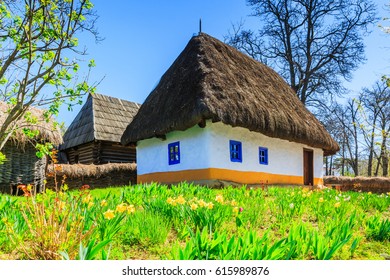 Bucharest, Romania. Old Traditional House In The Village Museum.