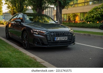 Bucharest, Romania - September 26, 2022: 2022 Audi A8 Facelift 