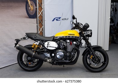 BUCHAREST SMAEB ROMEXPO April 21-23 2017.Black & Yellow Motorcycle Brand Yamaha XJR1300 2016
