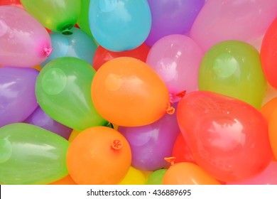 Bucket Full Of Water Balloons, Ready For Children Birthday Party  