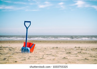 Bucket And Spade On An English Seaside