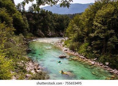 Bucketlist Material. Kayaking On The Beautiful Soca River In Slovenia