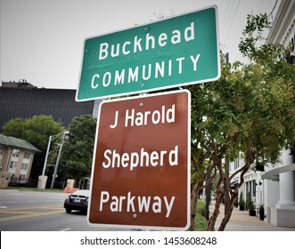 Buckhead Sign On Peachtree Street In Atlanta