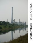 Buckingham Canal With Ennore Power Plant Background, Tamil Nadu, India