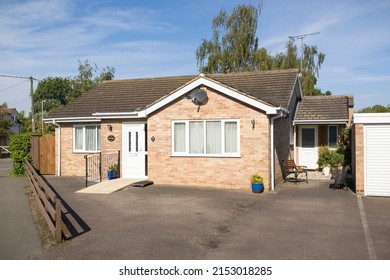 BUCKINGHAMSHIRE, UK - September 08, 2021. Exterior of a typical English bungalow house.