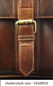 Buckle On Leather Briefcase