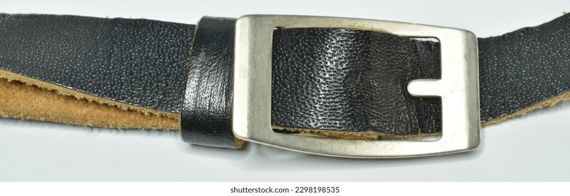 Buckle on leather strap of vintage camera