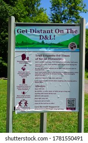 BUCKS COUNTY, PA –14 JUL 2020- View Of The Delaware Canal State Park Virginia Forrest Recreation Area In Bucks County, Pennsylvania, United States.