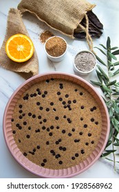 Buckwheat And Carob Cake With Orange And Chocolate Chip.