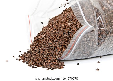 Buckwheat Husks For Pillow In The Shopping Bag.