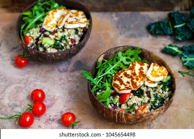 Buckwheat Salad With Halloumi Cheese