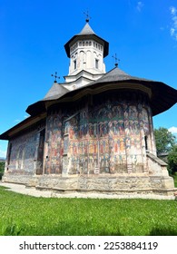 Bucovina Monastery Moldavian Church blue - Shutterstock ID 2253884119