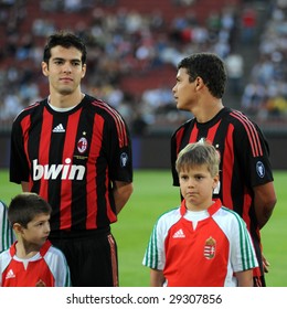 BUDAPEST - APRIL 22: Kaka And Viudez In The Friendly Football Game (Hungarian League Team Vs AC Milan) April 22, 2009 In Budapest, Hungary.