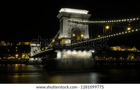 Similar – Image, Stock Photo Chain Bridge and St. Stephen´s Cathedral at night