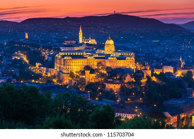 Budapest Castle At Sunset, Hungary