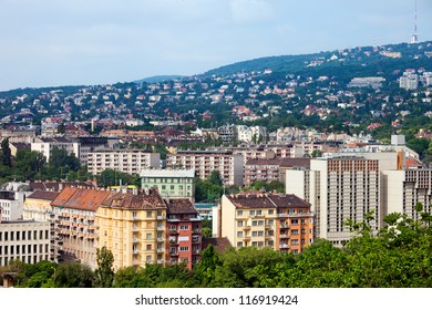 Budapest Cityscape, Buda Side Of The City, Residential District, Blocks Of Flats, Condos, Apartments, Houses.