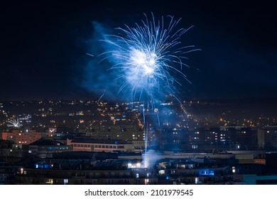 Budapest, Hungary - 01 01 2022: New Year's Firework