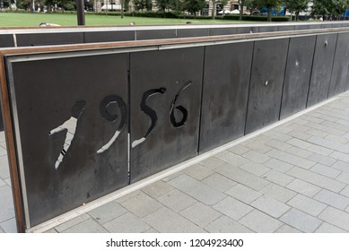 Budapest, Hungary - 4 August 2018: Memorial To The Victims Of  The Hungarian Revolution Of October 25, 1956, Known As 