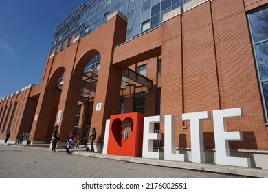 Budapest, Hungary - April 15th 2019 : Eötvös Loránd University, Eötvös Loránd Tudományegyetem, ELTE, Hungarian Public Research University, Faculty Of Natural Sciences (FNS) In Winter