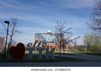 Budapest, Hungary - April 15th 2019 : Eötvös Loránd University, Eötvös Loránd Tudományegyetem, ELTE, Hungarian Public Research University, Faculty Of Natural Sciences (FNS) In Winter