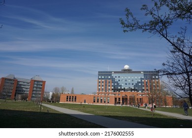 Budapest, Hungary - April 15th 2019 : Eötvös Loránd University, Eötvös Loránd Tudományegyetem, ELTE, Hungarian Public Research University, Faculty Of Natural Sciences (FNS) In Winter