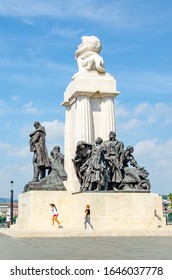 Budapest/ Hungary- August 10 2019: Tisza István Stone Monument 