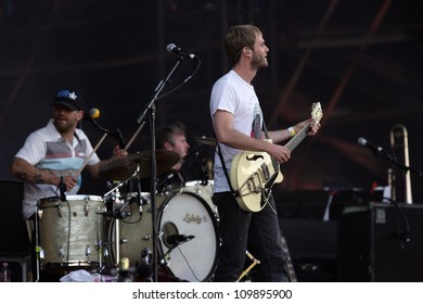 BUDAPEST, HUNGARY, AUGUST 10: The German indie rock band Sportfreunde Stiller play live in concert at the annual Sziget Music Festival on August 10, 2012 in Budapest, Germany