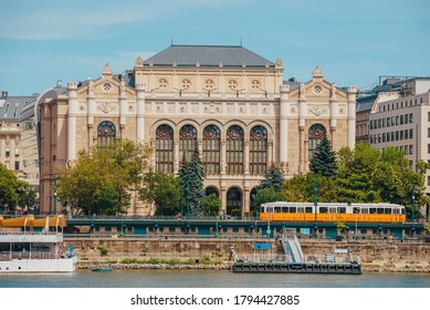 BUDAPEST, HUNGARY, AUGUST 2, 2020: Vigadó Concert Hall In Budapest City Center By Danube River