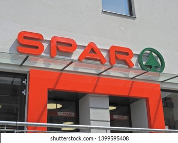 Budapest - Hungary. Circa May,2019:  Popular Spar Store Logo.