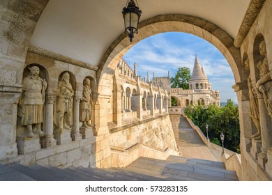 Budapest Hungary, City Skyline At Fisherman Bastion Gate