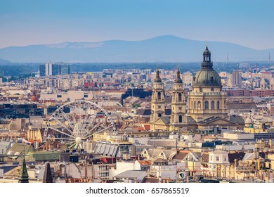 Budapest Hungary, City Skyline At St. Stephen's Basilica