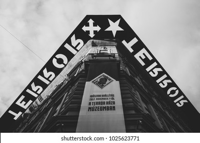 Budapest, Hungary - February 16 2018: House Of Terror Museum Also Known As Terror Háza Museum In Andrássy út, Budapest