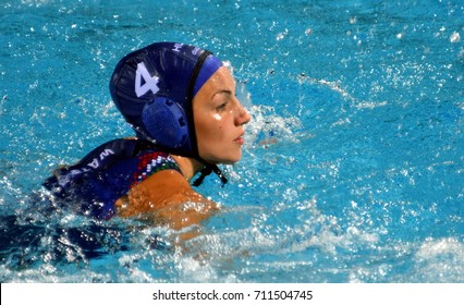 Budapest, Hungary - Jul 16, 2017. GURISATTI Greta (HUN) in the preliminary round. FINA Waterpolo World Championship was held in Alfred Hajos Swimming Centre in 2017.