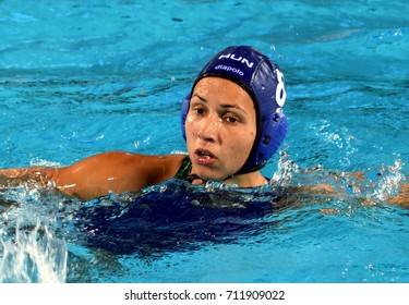 Budapest, Hungary - Jul 16, 2017. KESZTHELYI Rita (HUN) in the preliminary round. FINA Waterpolo World Championship was held in Alfred Hajos Swimming Centre in 2017.