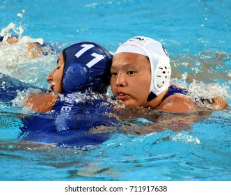Budapest, Hungary - Jul 16, 2017. CSABAI Dora (HUN) plays with Japan in the preliminary round. FINA Waterpolo World Championship was held in Alfred Hajos Swimming Centre in 2017.