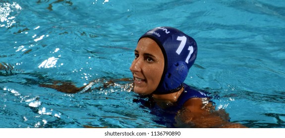 Budapest, Hungary - Jul 20, 2017. CSABAI Dora (HUN) plays against Netherlands in the preliminary round. FINA Waterpolo World Championship was held in Alfred Hajos Swimming Centre in 2017.