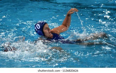 Budapest, Hungary - Jul 20, 2017. BUJKA Barbara (HUN) fights against Netherlands in the preliminary round. FINA Waterpolo World Championship was held in Alfred Hajos Swimming Centre in 2017.