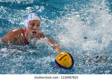 Budapest, Hungary - Jul 20, 2017. KLAASSEN Lieke (NED) in the preliminary round. FINA Waterpolo World Championship was held in Alfred Hajos Swimming Centre in 2017.