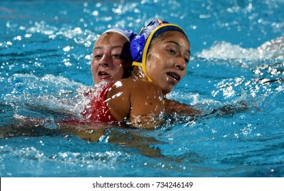 Budapest, Hungary - Jul 20, 2017. ORTIZ REYES Matilde (ESP) player of the Spanish team in the preliminary round. FINA Waterpolo World Championship was held in Alfred Hajos Swimming Centre in 2017.