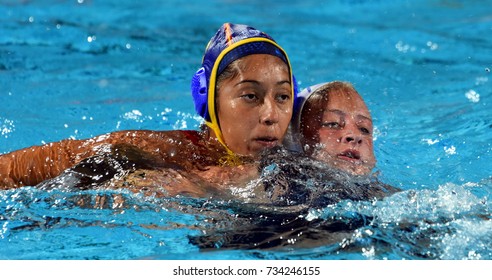 Budapest, Hungary - Jul 20, 2017. ORTIZ REYES Matilde (ESP) player of the Spanish team in the preliminary round. FINA Waterpolo World Championship was held in Alfred Hajos Swimming Centre in 2017.