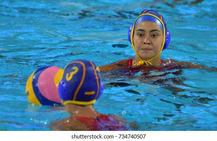 Budapest, Hungary - Jul 20, 2017. CRESPI BARRIGA Paula (ESP) player of the Spanish team in the preliminary round. FINA Waterpolo World Championship was held in Alfred Hajos Swimming Centre in 2017.